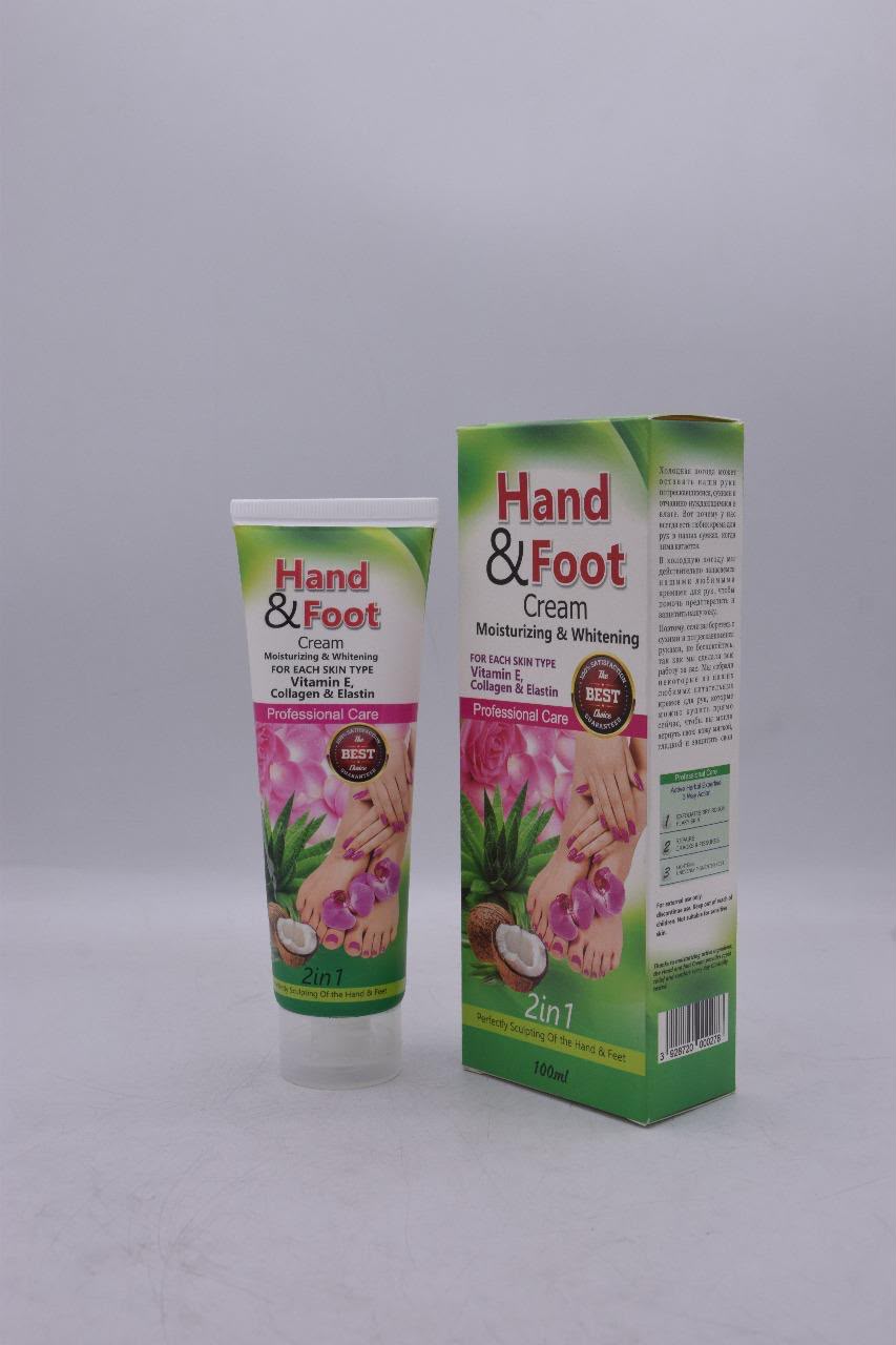 ZETASH 2-in-1 Hand & Foot Cream | Moisturizing & Whitening | Vitamin E, Collagen & Elastin | 100ml